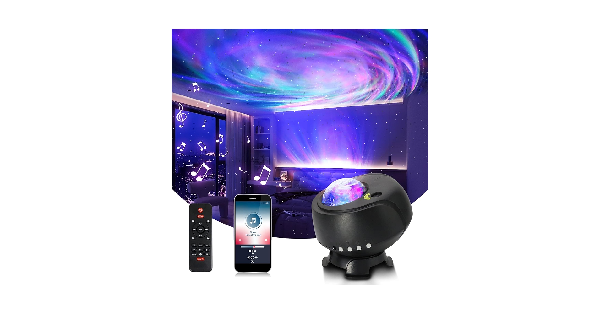 【希少新品未開封】STAR AURORA アラスカナイト　星空投射機 Amazon.com: Star Projector + Aurora Projector 2 in 1 Galaxy